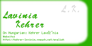 lavinia kehrer business card